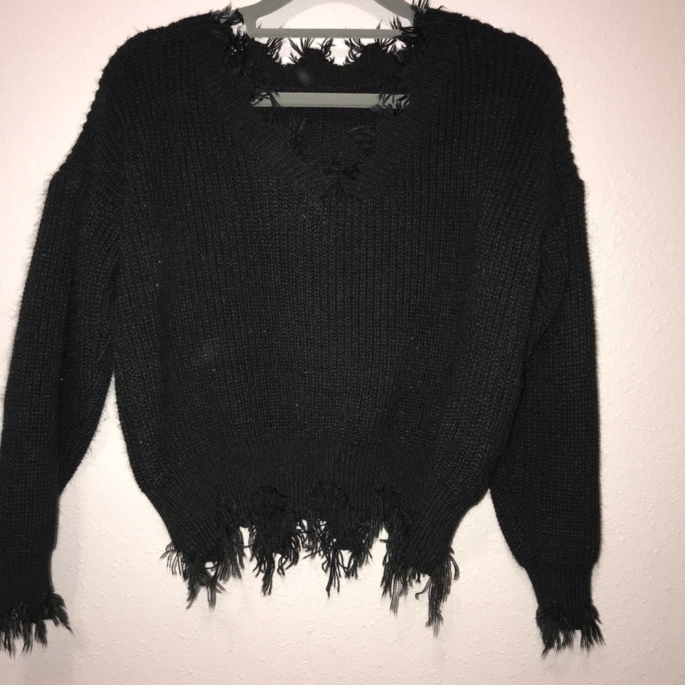 distressed sweater